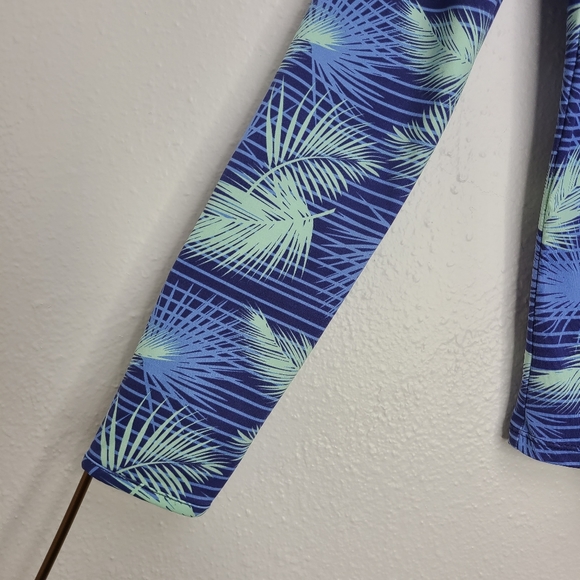 Hang Ten Rash Guard Long Sleeve Quick Dry Hawaiian Floral Blue Size Medium - Picture 5 of 13